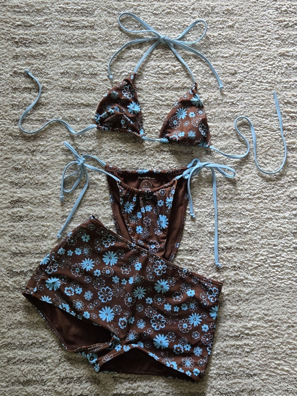 PacSun Y2K Floral Bikini Boy Short Set